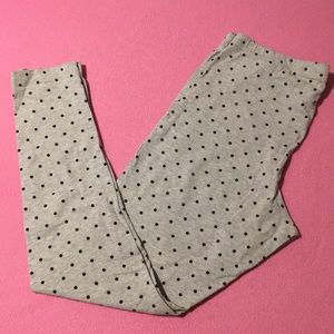 Grey polka dot leggings, size large, Old Navy!
